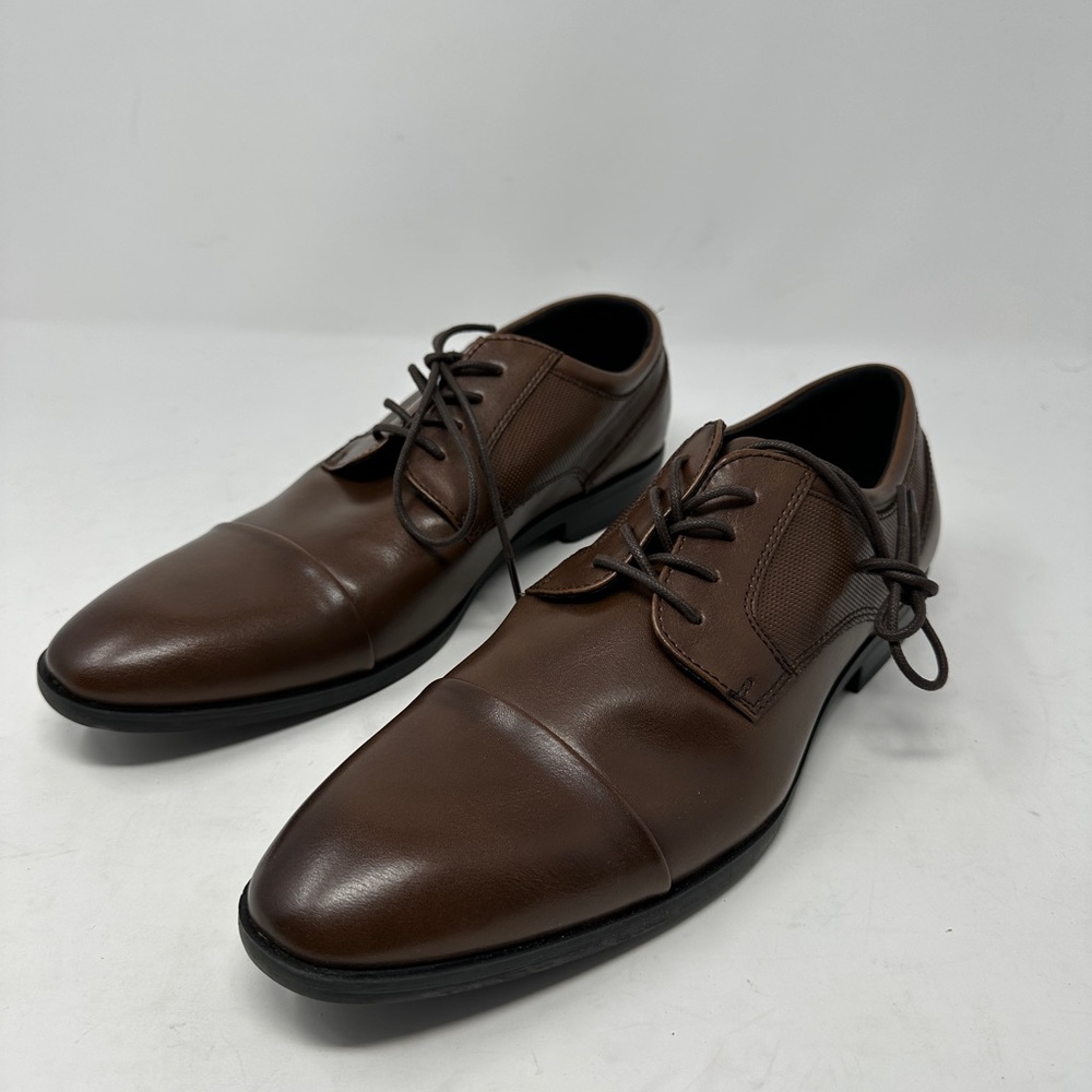 NEW Alfani Victor Men’s Brown Lace Shoes Size 9 M Faux Leather